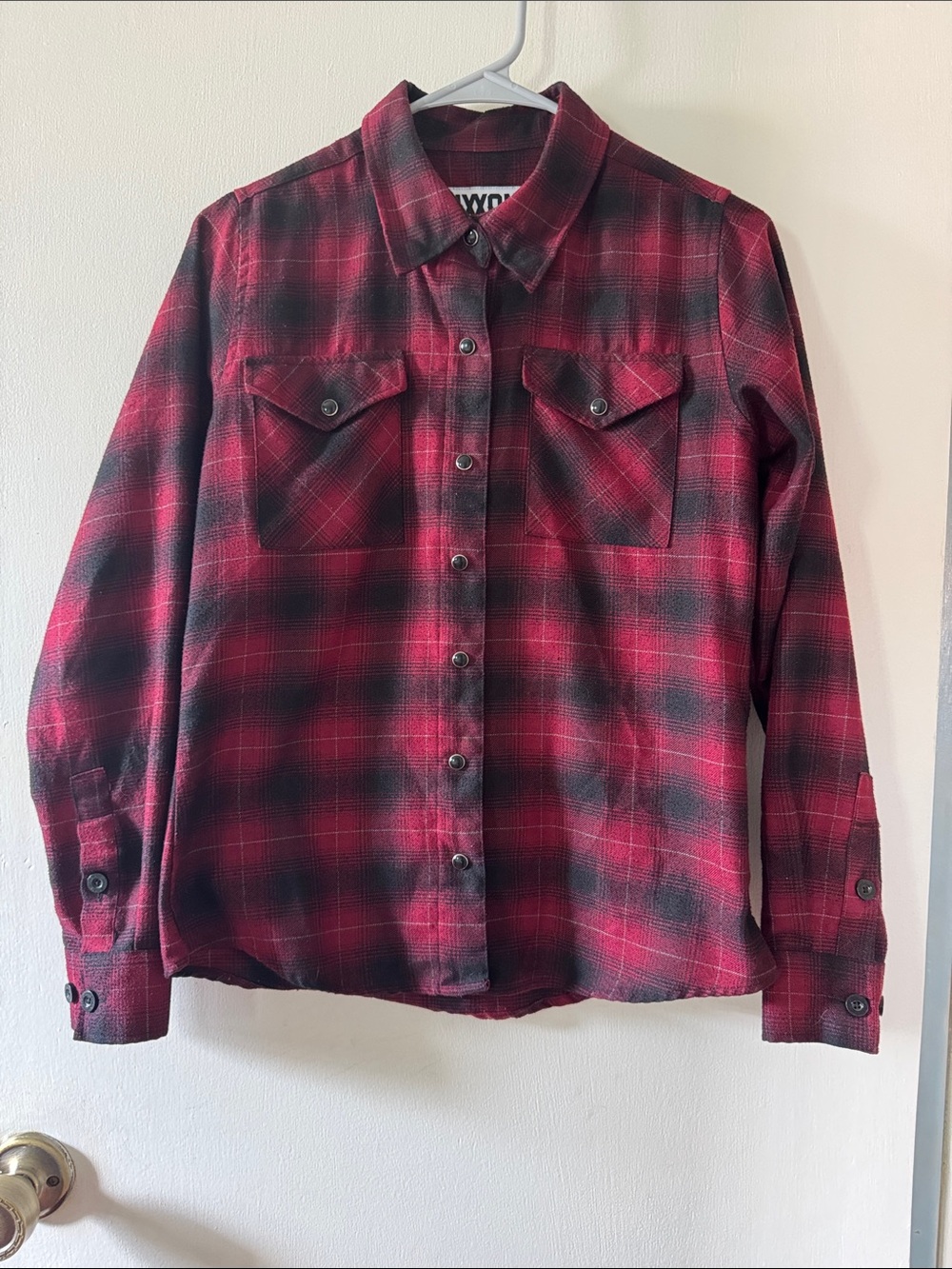 Women’s Red Plaid Button-Down Shirt Jacket by Dixxon Flannel Company